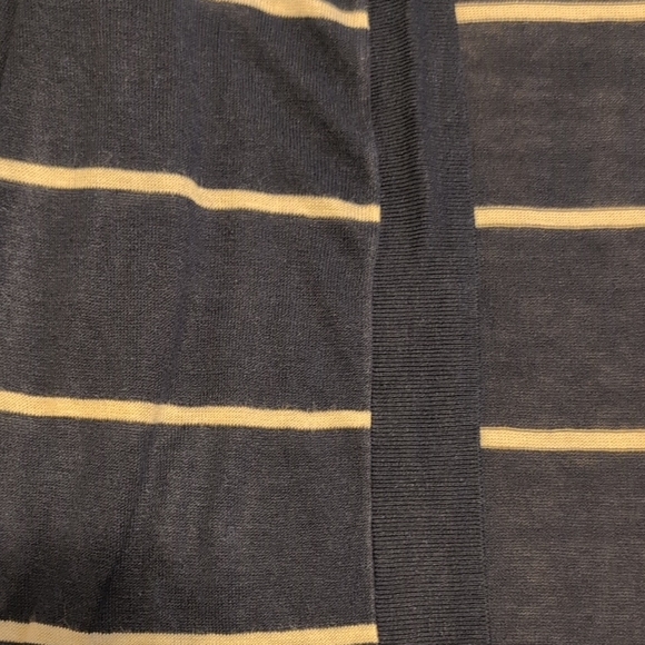 LOFT Navy and White Striped Cardigan - Picture 3 of 6
